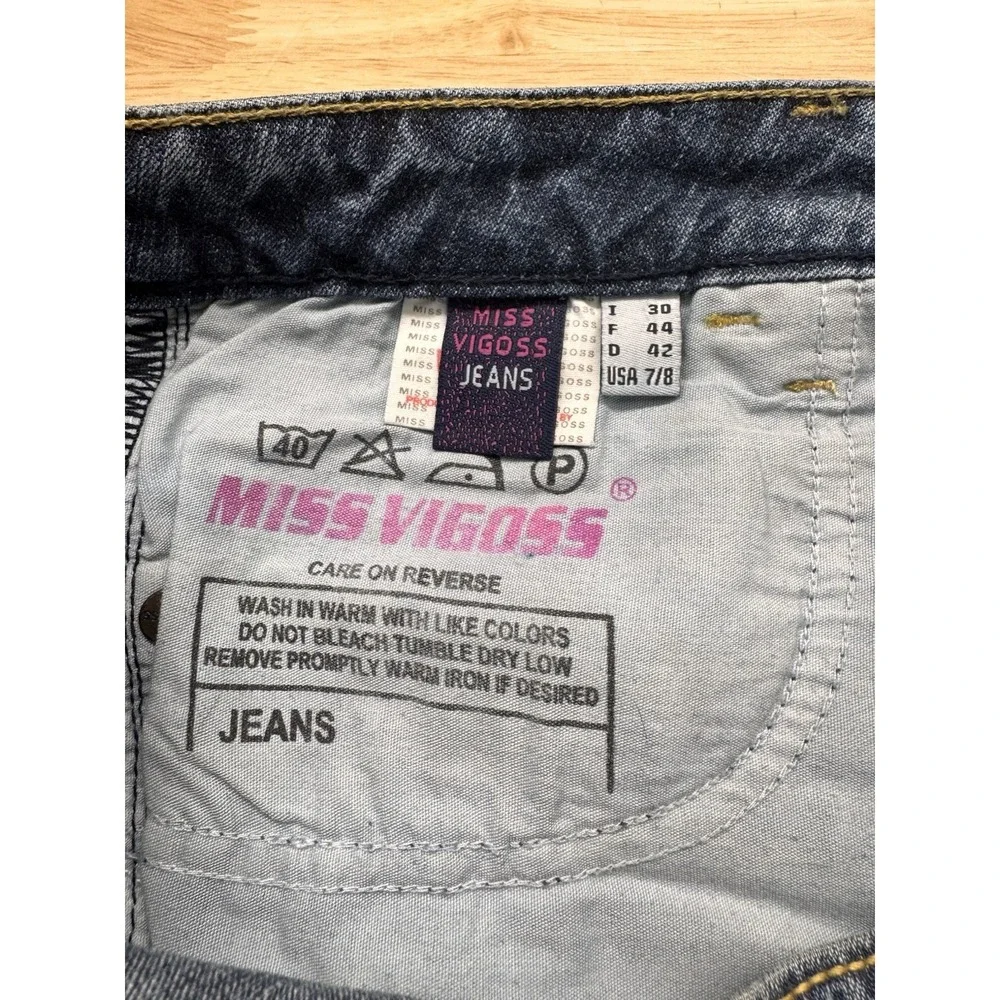 2000s Miss Vigoss Bootcut  Size 7/8 Denim Mixed Split‎ Patched Color Jeans Party